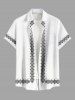 Ensemble chemise et barboteuse hawaïennes assorties, grande taille, tenue de plage à motifs ethniques et imprimés tribaux pour couples - Blanc 