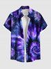 Matching Hawaii Shirt and Romper Plus Size Beach Outfit Spiral Tie Dye Galaxy Print For Couples -  