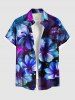 Flowers Galaxy Star Print Plus Size Matching Hawaii Beach Outfit For Couples -  