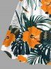 Tenue de plage hawaïenne assortie grande taille à imprimé feuilles tropicales et fleurs d'hibiscus pour couples - Vert 