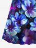 Plus Size Flowers Galaxy Star Print Surplice Hawaii Cami Dress -  