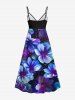 Plus Size Flowers Galaxy Star Print Surplice Hawaii Cami Dress -  