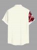 Chemise hawaïenne grande taille à imprimé tropical et fleurs d'hibiscus pour homme - Blanc de Crème  XL