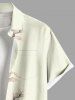 Chemise hawaïenne grande taille à imprimé tropical et fleurs d'hibiscus pour homme - Blanc de Crème  XL