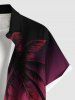 Chemise hawaïenne grande taille à imprimé galaxie et cocotiers, boutonnée et avec poches, pour homme - Rouge 4XL