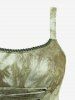 Tie Dye Print Lace-up Ruffles Lace Trim Asymmetrical Layered Tank Dress -  