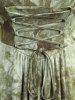 Tie Dye Print Lace-up Ruffles Lace Trim Asymmetrical Layered Tank Dress -  