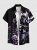 Rose Flower Skull Cross Bird Print Shirt Swimsuit Plus Size Matching Outfit For Couples -  