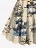 Duck Pirate Anchor Ship Rudder Print Plus Size Matching Hawaii Beach Outfit For Couples -  