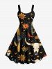 Skull Flower Moon Cactus Print Western Cowboy Style Plus Size Matching Outfit For Couples -  