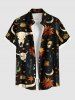 Skull Flower Moon Cactus Print Western Cowboy Style Plus Size Matching Outfit For Couples -  