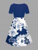 Two Tone Hibiscus Flowers Colorblock Print Plus Size Matching Hawaii Beach Outfit For Couples -  