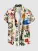 Tenue de plage hawaïenne assortie grande taille pour couple, motif soleil, sirène, voilier, pieuvre, vagues, coquillages - Beige 