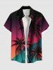 Coconut Tree Ombre Galaxy Print Plus Size Matching Hawaii Beach Outfit For Couples -  