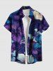 Tenue de plage hawaïenne assortie grande taille à imprimé fleurs d'hibiscus pour couples - Pourpre  