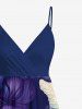 Tenue de plage hawaïenne assortie grande taille à imprimé fleurs d'hibiscus pour couples - Pourpre  