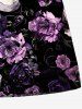 Plus Size Skulls Rose Flowers Print Hawaii Beach Shorts For Men -  