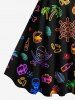 Plus Size Coconut Tree Skull Pirate Pineapple Ship Rudder Print Hawaii Tank Dress -  