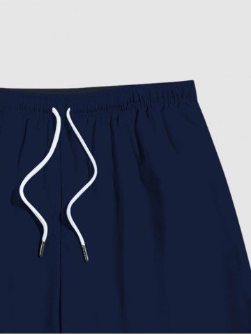 Plus Size Pocket Solid Beach Shorts For Men