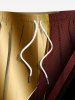 Curve Light Beam Ombre Colorblock Print Plus Size Matching Hawaii Beach Outfit For Couples -  