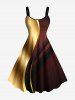 Curve Light Beam Ombre Colorblock Print Plus Size Matching Hawaii Beach Outfit For Couples -  