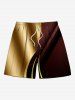 Curve Light Beam Ombre Colorblock Print Plus Size Matching Hawaii Beach Outfit For Couples -  