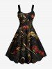 Flowers Leaf Metallic Print Plus Size Matching Hawaii Beach Outfit For Couples -  