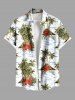 Tenue de plage hawaïenne assortie grande taille, motif cocotier, hibiscus, vagues de la mer, pour couples - Blanc 