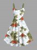 Tenue de plage hawaïenne assortie grande taille, motif cocotier, hibiscus, vagues de la mer, pour couples - Blanc 
