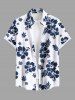 Tenue de plage hawaïenne assortie grande taille à imprimé feuilles tropicales et fleurs d'hibiscus pour couples - Blanc 
