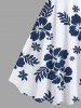 Tenue de plage hawaïenne assortie grande taille à imprimé feuilles tropicales et fleurs d'hibiscus pour couples - Blanc 