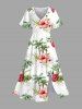 Hibiscus Flowers Leaf Tropical Print Plus Size Matching Hawaii Beach Outfit For Couples -  
