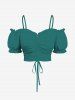 Tenue de plage hawaïenne assortie grande taille à imprimé feuilles tropicales et fleurs d'hibiscus pour couples - Vert 