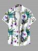 Tenue de plage hawaïenne assortie grande taille à imprimé feuilles tropicales et fleurs d'hibiscus pour couples - Vert 