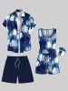 Plus Size Pocket Solid Beach Shorts For Men -  
