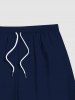 Plus Size Pocket Solid Beach Shorts For Men -  