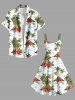 Plus Size Coconut Tree Hibiscus Flower Sea Waves Print Hawaii Tank Dress -  