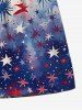 Plus Size Fireworks Stars Ombre Watercolor Print Drawstring Beach Shorts For Men -  