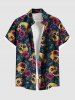 Skull Tropical Leaf Hibiscus Flower Print Plus Size Matching Hawaii Beach Outfit For Couples -  