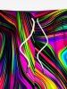 Colorful Ocean Currents Print Plus Size Matching Hawaii Beach Outfit For Couples -  