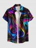Colorful Ocean Currents Print Plus Size Matching Hawaii Beach Outfit For Couples -  