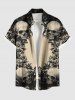 Tenue assortie grande taille à imprimé tête de mort et fleurs pour couples - café lumière 