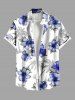 Coconut Tree Hibiscus Flower Leaf Print Plus Size Matching Hawaii Beach Outfit For Couples -  