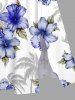Coconut Tree Hibiscus Flower Leaf Print Plus Size Matching Hawaii Beach Outfit For Couples -  