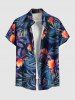 Matching Hawaii Shirt and Romper Plus Size Beach Outfit Flowers Dots Leaf Printed for Couples -  