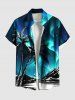 Coconut Tree Sea Mountain Aurora Galaxy Print Plus Size Matching Hawaii Beach Outfit For Couples -  