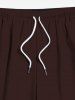 Short de plage uni grande taille avec cordon de serrage et poches pour homme - Café profond 6XL