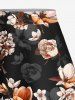 Jupe trapèze fendue hawaïenne grande taille à imprimé floral ombré - Noir 5X