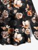 Jupe trapèze fendue hawaïenne grande taille à imprimé floral ombré - Noir 5X