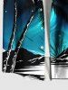 Plus Size Coconut Tree Sea Mountain Aurora Galaxy Print Buttons Pocket Hawaii Shirt For Men -  